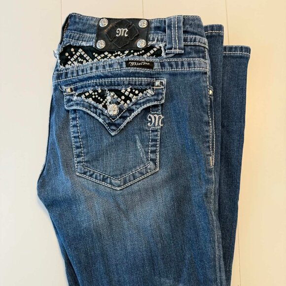 Miss Me Denim - Miss Me Bootcut Jeans | Size 29R | 31” Inseam | Embellished Western Denim | JES